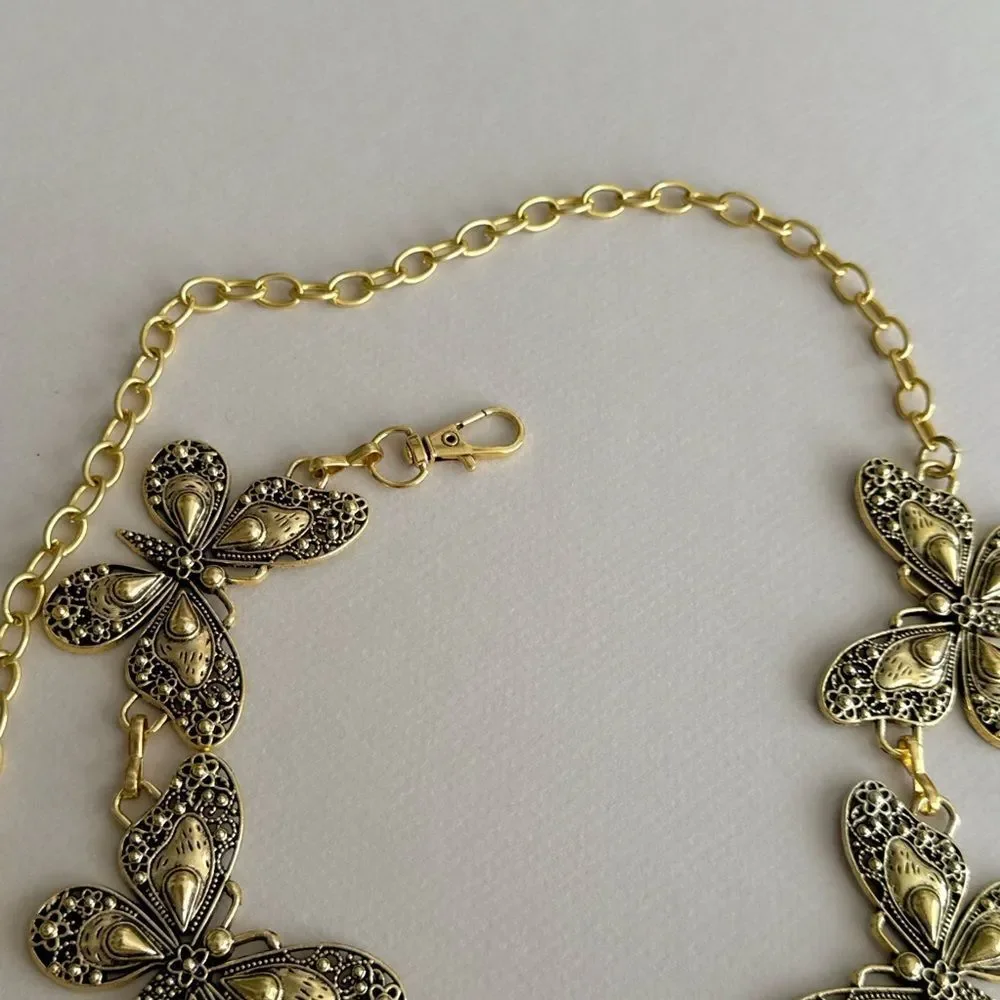 Gold Butterfly Chain Belt M1525